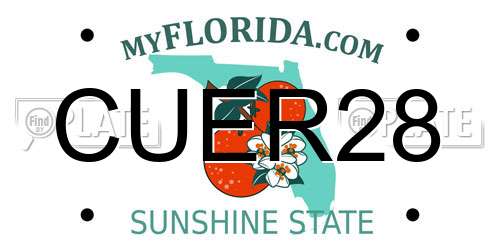 CUER28 Florida License Plate