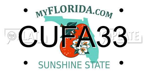 CUFA33 Florida License Plate