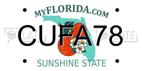 CUFA78 Florida License Plate