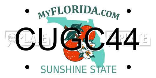 CUGC44 Florida License Plate