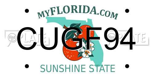 CUGF94 Florida License Plate
