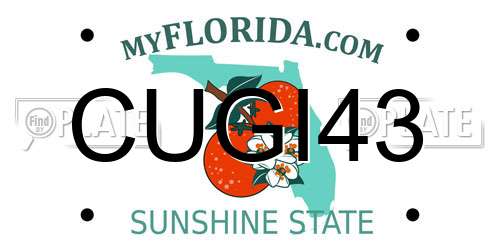 CUGI43 Florida License Plate