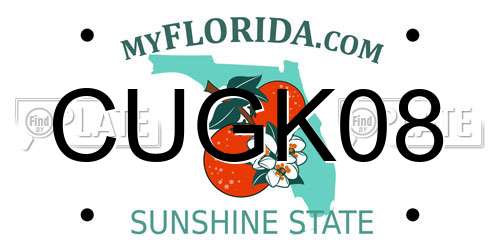 CUGK08 Florida License Plate