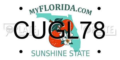 CUGL78 Florida License Plate