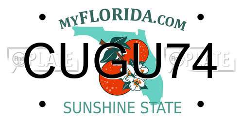 CUGU74 Florida License Plate