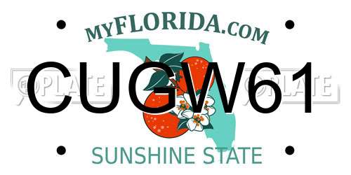 CUGW61 Florida License Plate