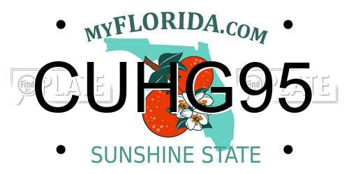 CUHG95 Florida License Plate