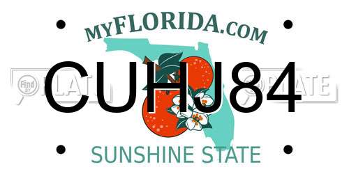 CUHJ84 Florida License Plate