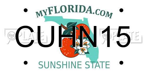 CUHN15 Florida License Plate