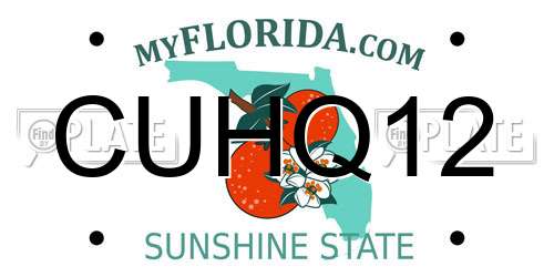 CUHQ12 Florida License Plate