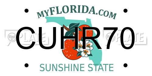 CUHR70 Florida License Plate