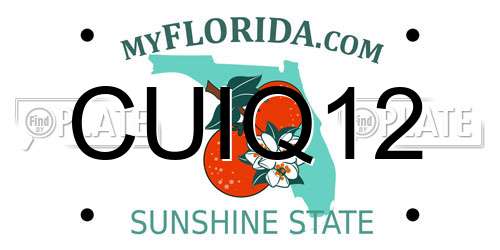 CUIQ12 Florida License Plate