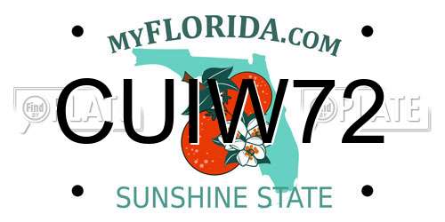CUIW72 Florida License Plate