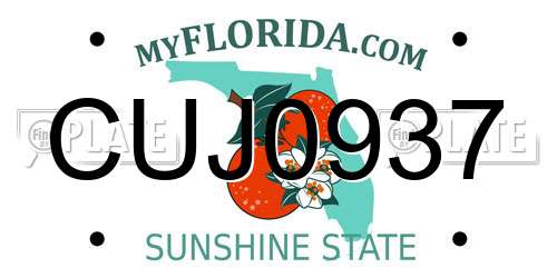 CUJ0937 Florida License Plate