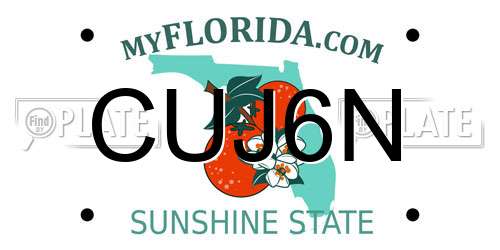 CUJ6N Florida License Plate