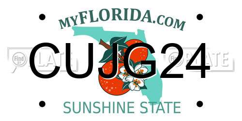 CUJG24 Florida License Plate
