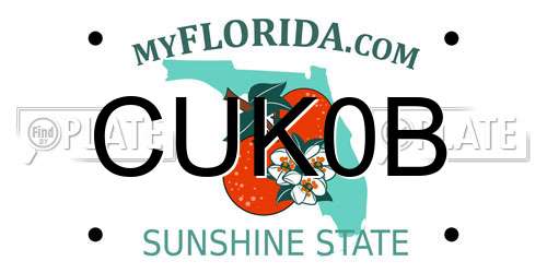 CUK0B Florida License Plate
