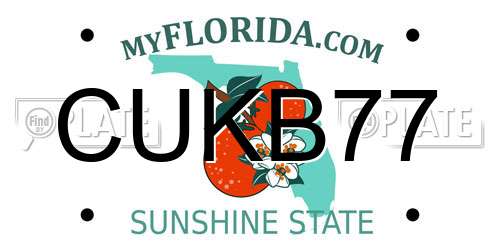 CUKB77 Florida License Plate