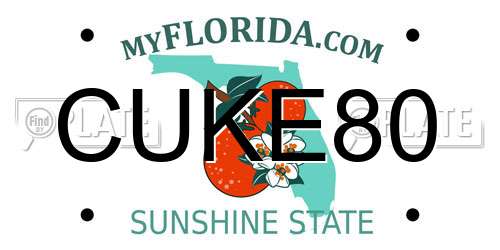 CUKE80 Florida License Plate