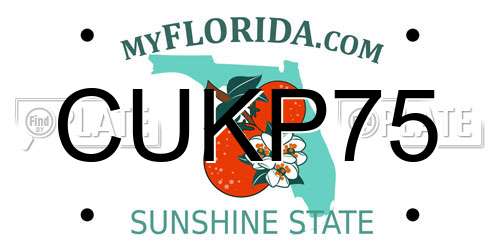 CUKP75 Florida License Plate