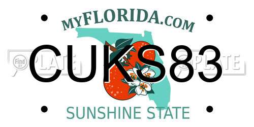 CUKS83 Florida License Plate