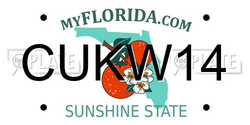 CUKW14 Florida License Plate