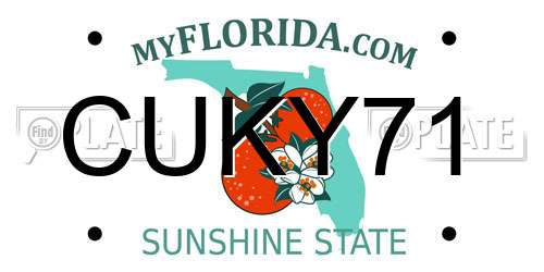 CUKY71 Florida License Plate