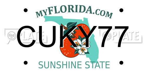 CUKY77 Florida License Plate