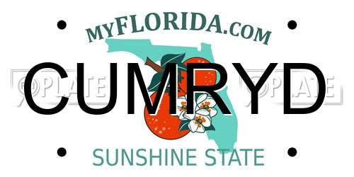 CUMRYD Florida License Plate