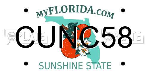 CUNC58 Florida License Plate