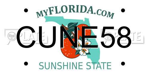 CUNE58 Florida License Plate
