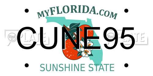 CUNE95 Florida License Plate