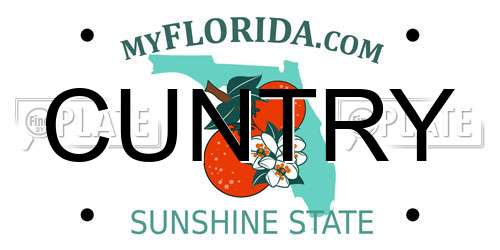 CUNTRY Florida License Plate