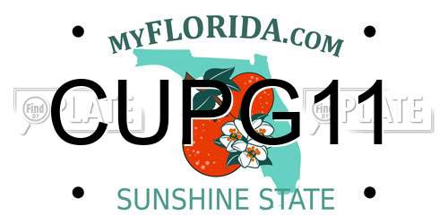 CUPG11 Florida License Plate