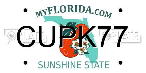 CUPK77 Florida License Plate