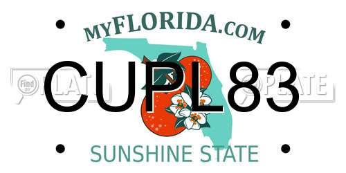 CUPL83 Florida License Plate