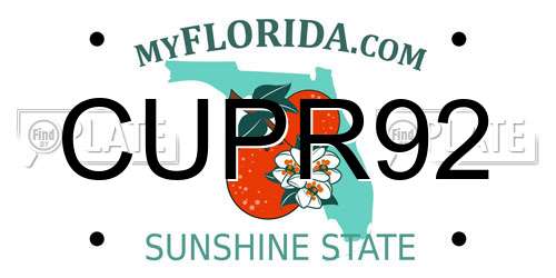 CUPR92 Florida License Plate