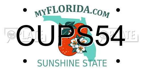 CUPS54 Florida License Plate