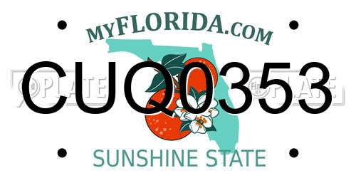 CUQ0353 Florida License Plate