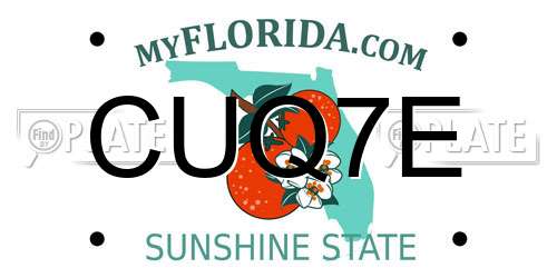CUQ7E Florida License Plate