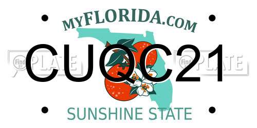 CUQC21 Florida License Plate