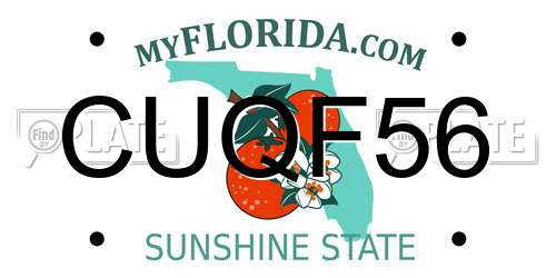 CUQF56 Florida License Plate