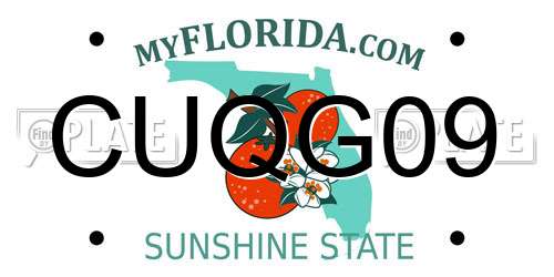 CUQG09 Florida License Plate