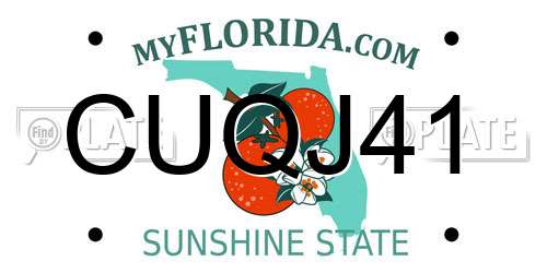 CUQJ41 Florida License Plate