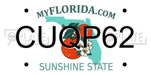 CUQP62 Florida License Plate