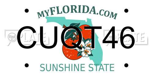 CUQT46 Florida License Plate