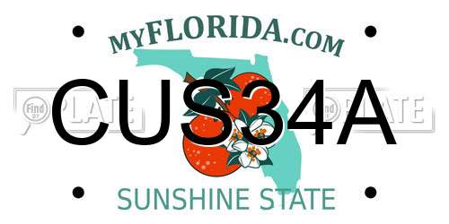 CUS34A Florida License Plate