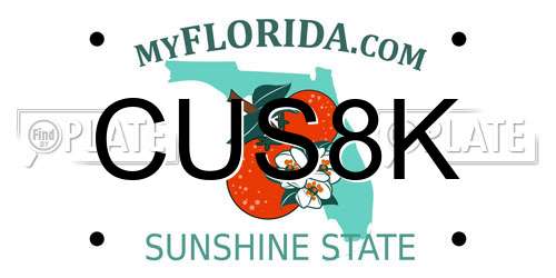 CUS8K Florida License Plate
