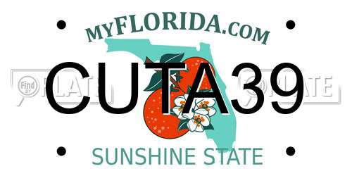 CUTA39 Florida License Plate