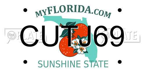 CUTJ69 Florida License Plate